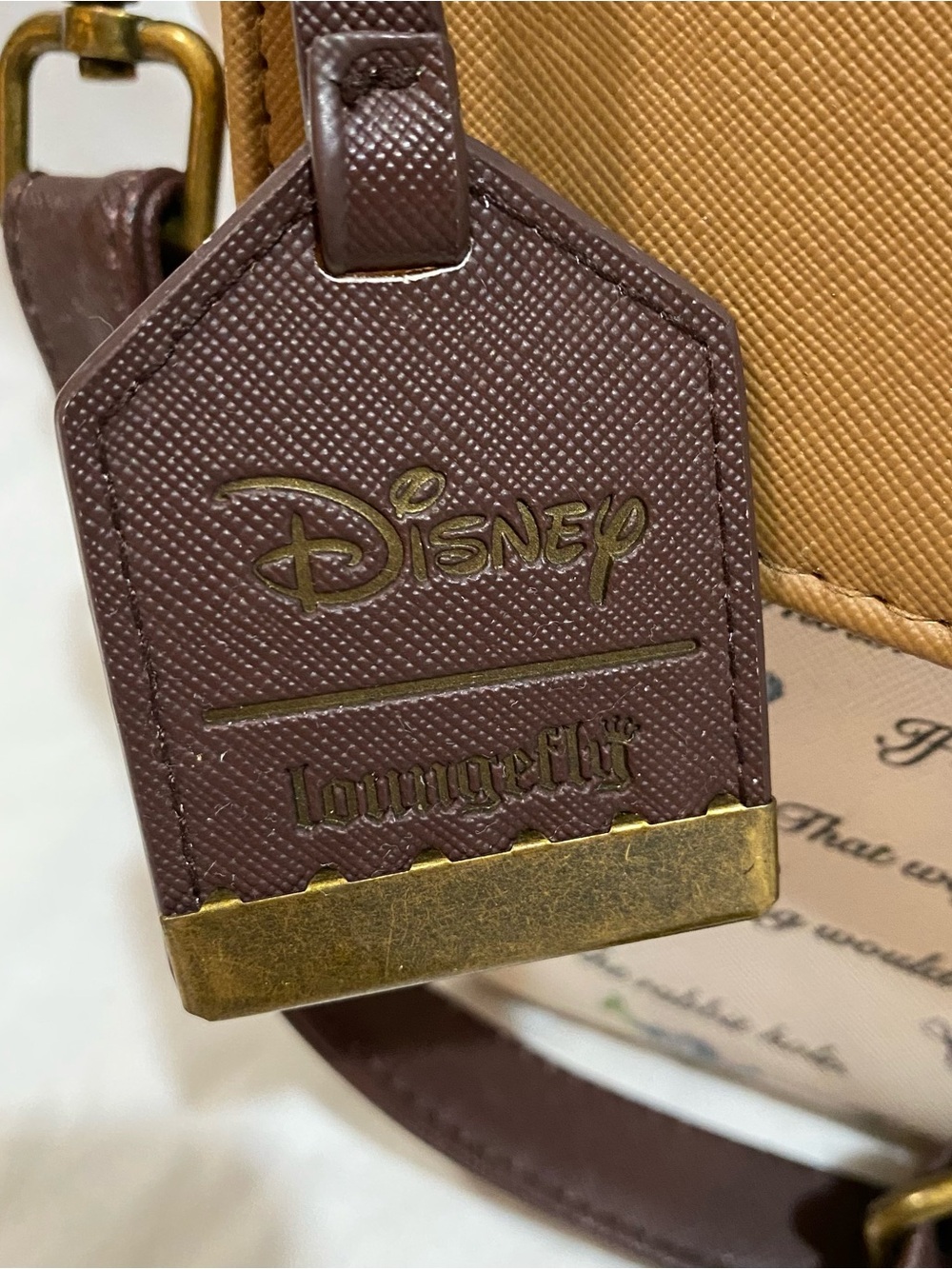 Disney Loungefly Alice in Wonderland Tan & Cream Crossbody Satchel READ - Picture 2 of 14